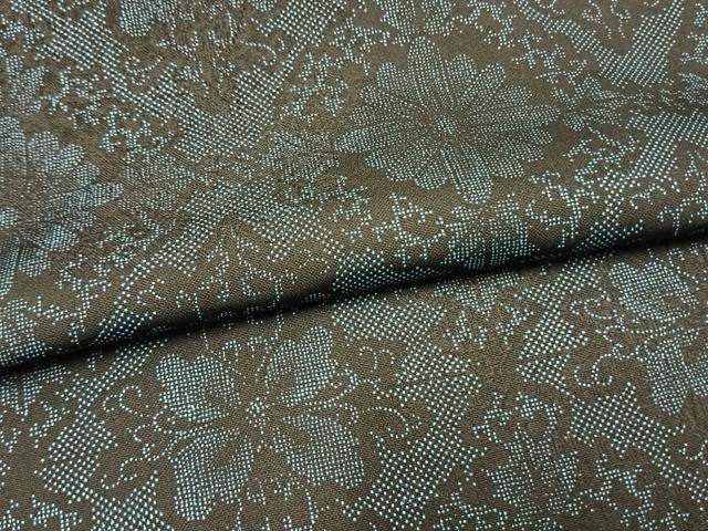 平和屋着物▽江戸小紋 単衣 吉祥花文 正絹 逸品 AAAW7849fy