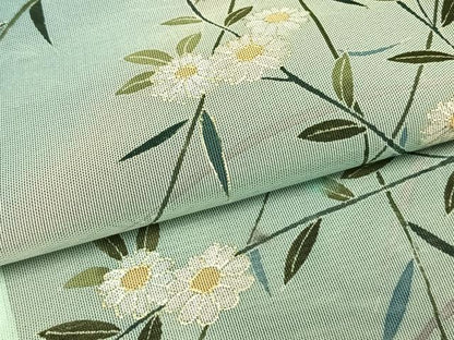 平和屋着物▽訪問着 無双 紗袷 紗×紗 手描き 草花文 金彩 正絹 逸品 AAAW7850fy