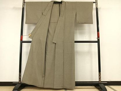 平和屋着物▽上質な小紋 単衣 吉野間道 正絹 逸品 AAAW7853fy
