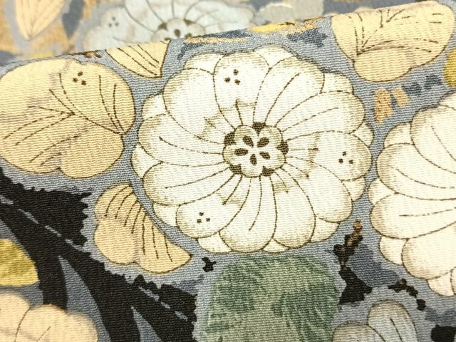 平和屋着物▽訪問着　単衣　辻が花　黒地　洗える着物　AAAW7856fy