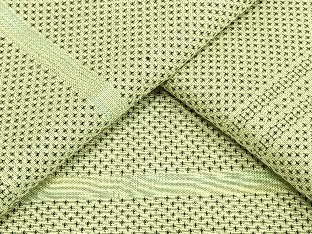 平和屋着物▽お召 単衣 110亀甲 横縞 正絹 逸品 AAAW7859fy