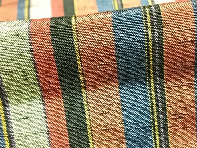 平和屋着物▽上質な紬 単衣 縞 正絹 逸品 AAAW7860fy