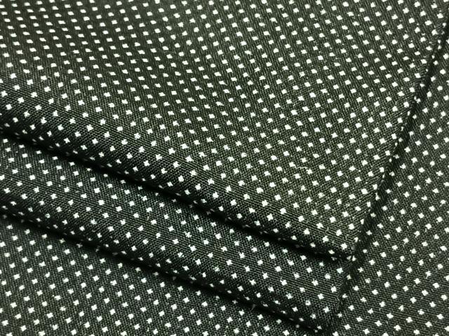 平和屋着物▽上質な小紋 単衣 あられ文 黒地 正絹 逸品 AAAW7862fy
