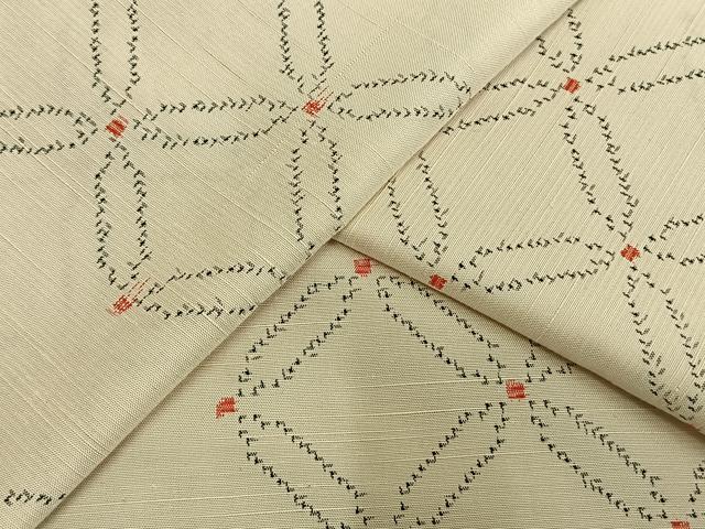 平和屋着物▽上質な紬 単衣 割付文 正絹 逸品 AAAW7864fy