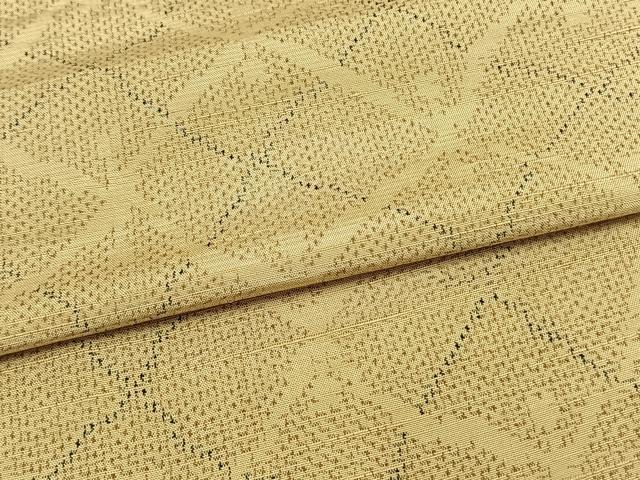 平和屋着物▽上質な紬　単衣　幾何学文様　正絹　逸品　AAAW7865fy