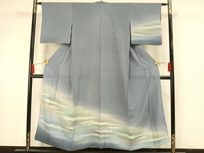 平和屋着物▽訪問着 単衣 霞文 暈し染め 正絹 逸品 AAAW7867fy