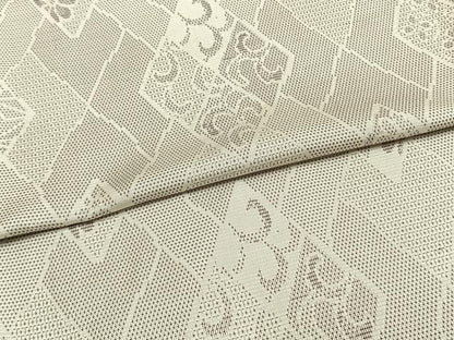平和屋着物▽上質なお召　単衣　吉祥花文　正絹　逸品　AAAW7876fy