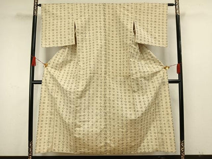 平和屋着物▽上質な紬 単衣 琉球絣 正絹 逸品 AAAW7881fy