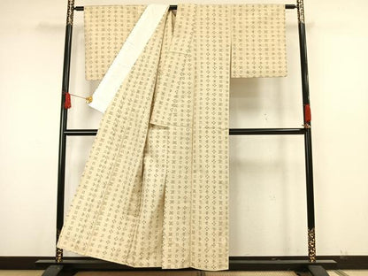 平和屋着物▽上質な紬 単衣 琉球絣 正絹 逸品 AAAW7881fy