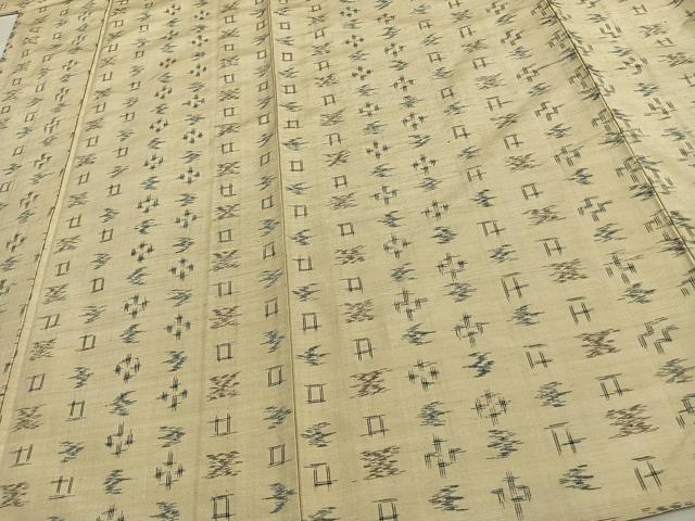 平和屋着物▽上質な紬 単衣 琉球絣 正絹 逸品 AAAW7881fy
