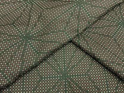 平和屋着物▽お召 単衣 麻の葉文様 正絹 逸品 AAAW7882fy