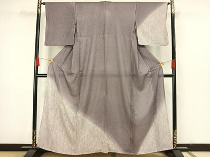 平和屋着物▽訪問着 無双 紗袷 紗×絽 手描き 草花文 正絹 逸品 AAAW7885fy