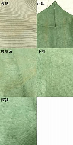 平和屋着物▽訪問着 無双 紗袷 紗×絽 手描き 草花文 正絹 逸品 AAAW7887fy