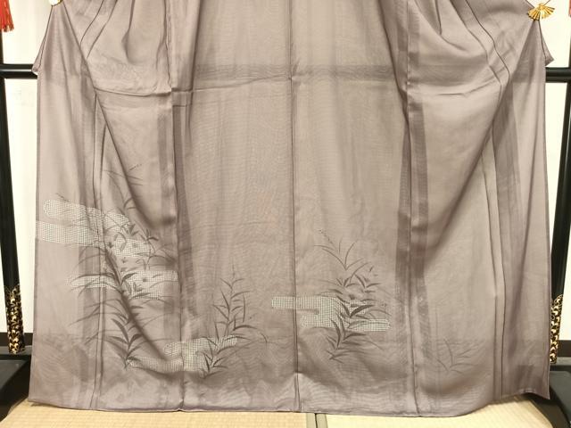 平和屋着物▽訪問着　無双　紗袷　紗×絽　手描き　草花文　ロング丈　正絹　逸品　AAAW7888fy