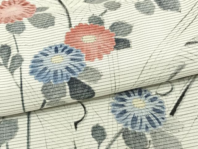 平和屋着物▽訪問着 無双 紗袷 紗×絽 手描き 草花文 正絹 逸品 未使用 AAAW7889fy