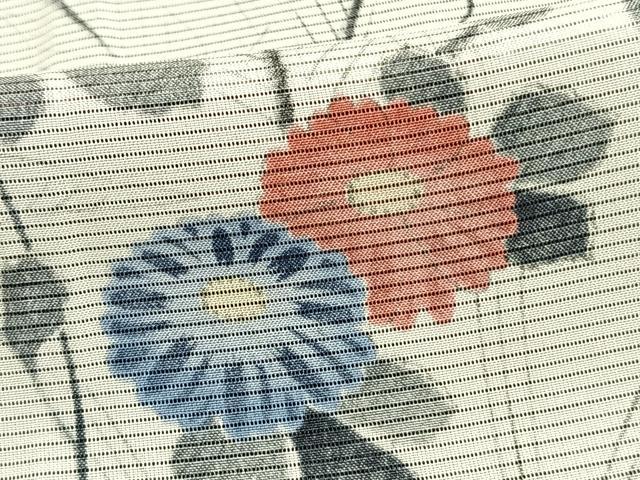 平和屋着物▽訪問着 無双 紗袷 紗×絽 手描き 草花文 正絹 逸品 未使用 AAAW7889fy