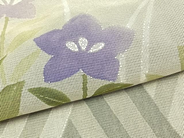平和屋着物▽道行コート　スリーシーズン　春夏秋　塵除け　紗　手描き　草花文　銀彩　正絹　逸品　AAAW7891fy