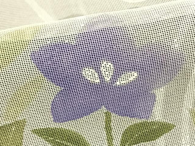 平和屋着物▽道行コート　スリーシーズン　春夏秋　塵除け　紗　手描き　草花文　銀彩　正絹　逸品　AAAW7891fy