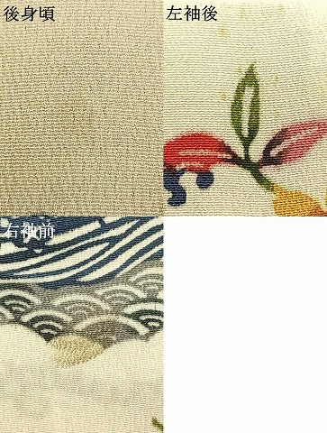 平和屋着物▽上質な小紋 単衣 型染め 風景草花文 正絹 逸品 AAAW7892fy