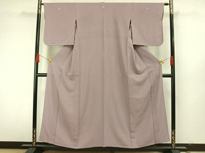 平和屋着物▽上質な色無地 単衣 薄葡萄色 正絹 逸品 AAAW7895fy