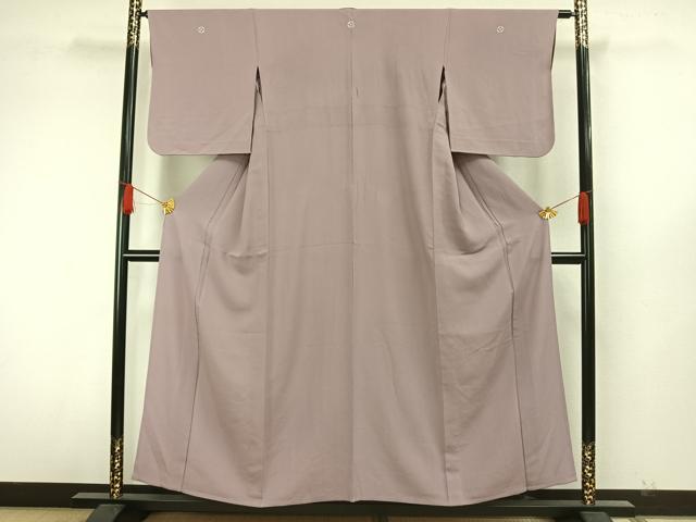 平和屋着物▽上質な色無地 単衣 薄葡萄色 正絹 逸品 AAAW7895fy