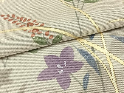 平和屋着物▽訪問着 無双 紗袷 紗×紗 手描き 草花文 正絹 逸品 AAAW7896fy