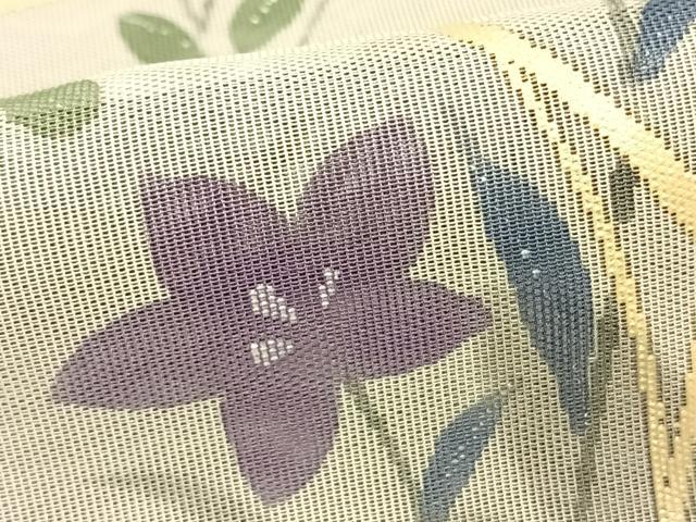 平和屋着物▽訪問着 無双 紗袷 紗×紗 手描き 草花文 正絹 逸品 AAAW7896fy