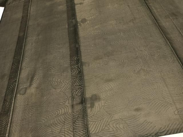 平和屋着物▽京の名門・菱屋六右ェ門 小紋 無双 紗袷 紗×紗 立波文 反端付き 正絹 逸品 AAAW7897fy