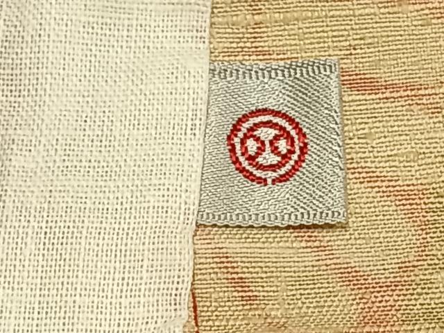 平和屋着物▽上質な小紋 単衣 紬地 型染め 花唐草文 西武百貨店扱い 正絹 逸品 AAAW7899fy