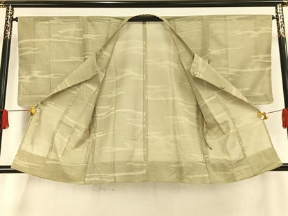平和屋着物▽道行コート スリーシーズン 春夏秋 塵除け 霞文 正絹 逸品 未使用 AAAW7901fy