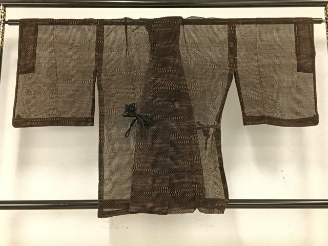 平和屋着物▽道中着 スリーシーズン 春夏秋 塵除け 変わり縞 正絹 逸品 AAAW7903fy