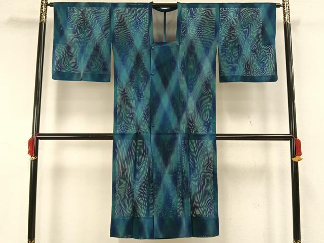 平和屋着物▽道行コート スリーシーズン 春夏秋 塵除け 霞文 ロング丈 正絹 逸品 AAAW7904fy