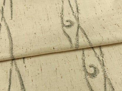 平和屋着物▽ぜんまい紬　単衣　幾何学文様　正絹　逸品　AAAW7906fy