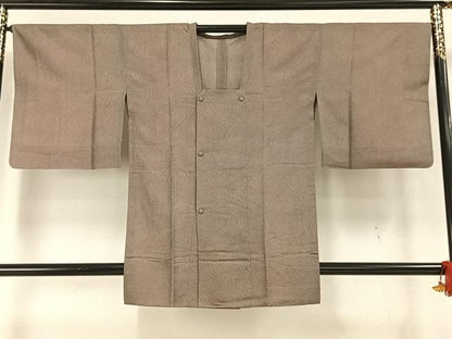 平和屋着物▽道行コート スリーシーズン 春夏秋 塵除け 渦巻き文 反端付き 正絹 逸品 AAAW7908fy