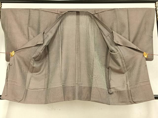 平和屋着物▽道行コート スリーシーズン 春夏秋 塵除け 渦巻き文 反端付き 正絹 逸品 AAAW7908fy