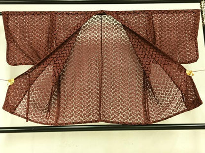 平和屋着物▽道中着 スリーシーズン 春夏秋 塵除け 紗袷 紗 葉尽くし 正絹 逸品 AAAW7909fy