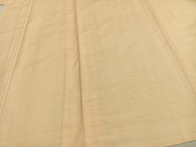 平和屋着物▽上質な紬 単衣 色無地 香色 正絹 逸品 AAAW7911fy