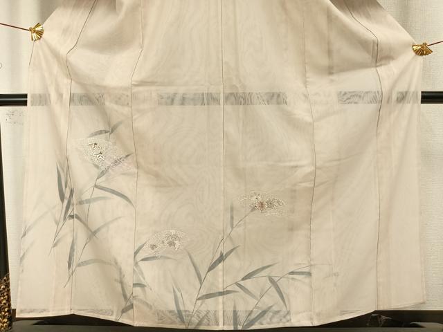 平和屋着物▽訪問着 無双 紗袷 紗×紗 刺繍 地紙花文 金銀糸 正絹 逸品 AAAW7912fy