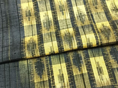 平和屋着物▽上質な紬 単衣 幾何学文様 正絹 逸品 AAAW7914fy