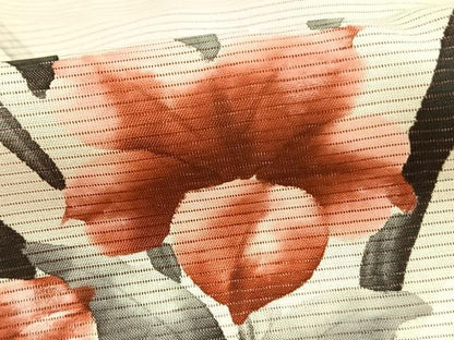 平和屋着物▽訪問着 無双 紗袷 紗×絽 手描き 草花文 正絹 逸品 AAAW7915fy