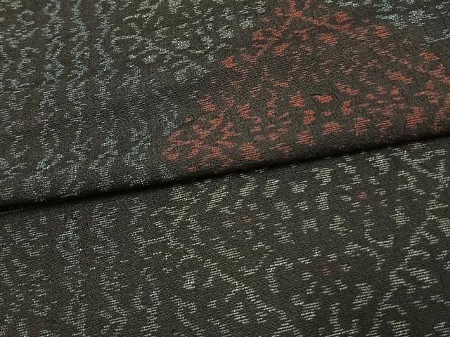 平和屋着物▽結城ちぢみ 単衣 幾何学文様 正絹 逸品 AAAW7916fy