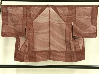 平和屋着物▽羽織 スリーシーズン 春夏秋 塵除け 幾何学文様 正絹 逸品 未使用 AAAW7986fy