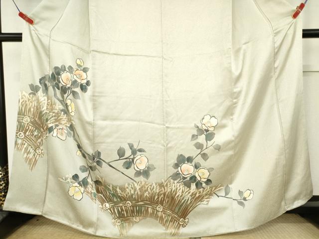 平和屋着物●訪問着　枝椿文　正絹　逸品　AAAW8113ma