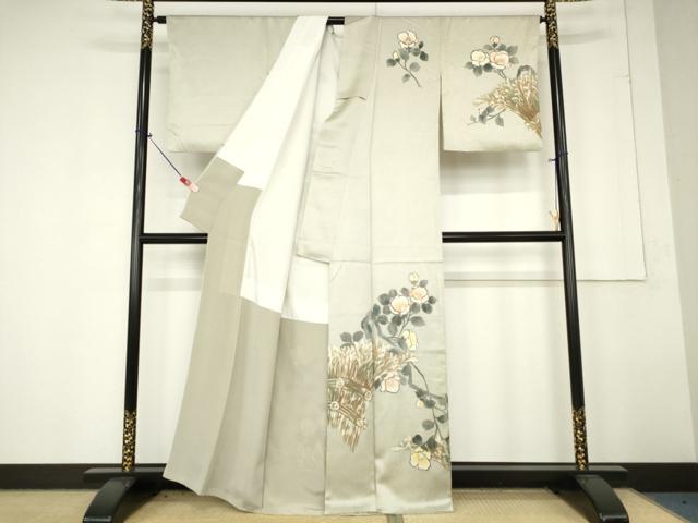 平和屋着物●訪問着　枝椿文　正絹　逸品　AAAW8113ma