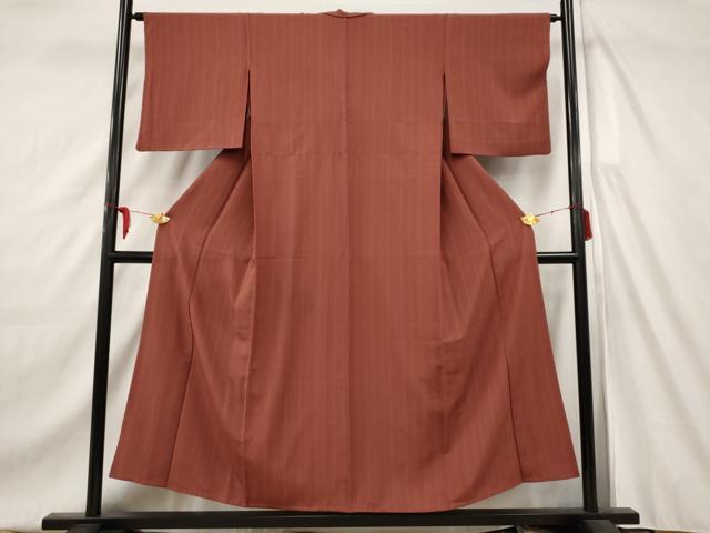 平和屋着物▽上質な小紋 単衣 縞 正絹 逸品 AAAW8567st