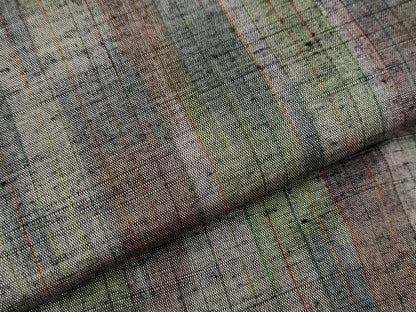 平和屋着物▽上質な紬 単衣 縞 正絹 逸品 AAAW8573st