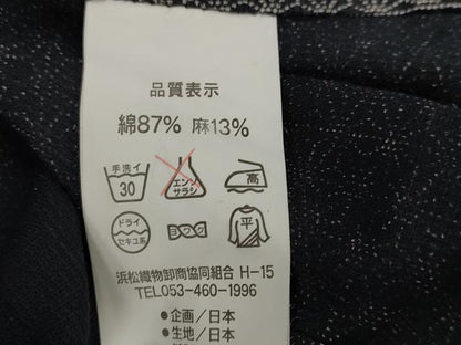 平和屋着物∴夏物 浴衣・小紋兼用 花丸文 黒地 洗える着物 AAAW8580st