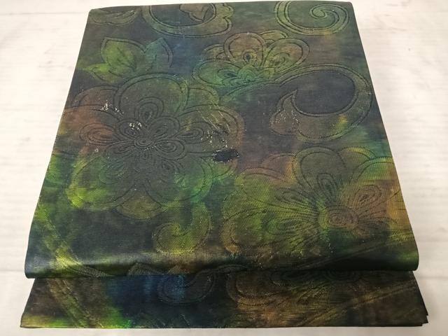 平和屋着物◎六通柄袋帯 舞花文 引箔 正絹 逸品 AAAW8887yx