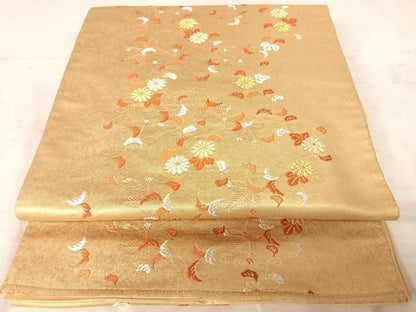 平和屋着物◎六通柄袋帯 花唐草文 金銀糸 正絹 逸品 AAAW8935yx