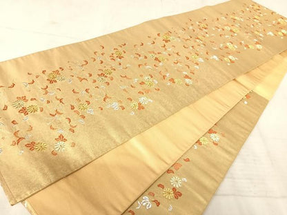 平和屋着物◎六通柄袋帯 花唐草文 金銀糸 正絹 逸品 AAAW8935yx